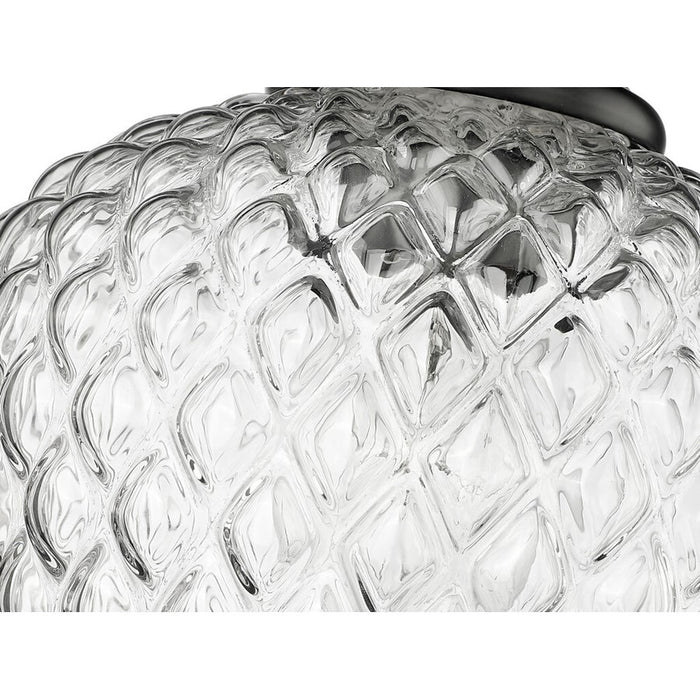 Golden Adeline 1-Light Semi-Flush, Matte Black/Clear Glass