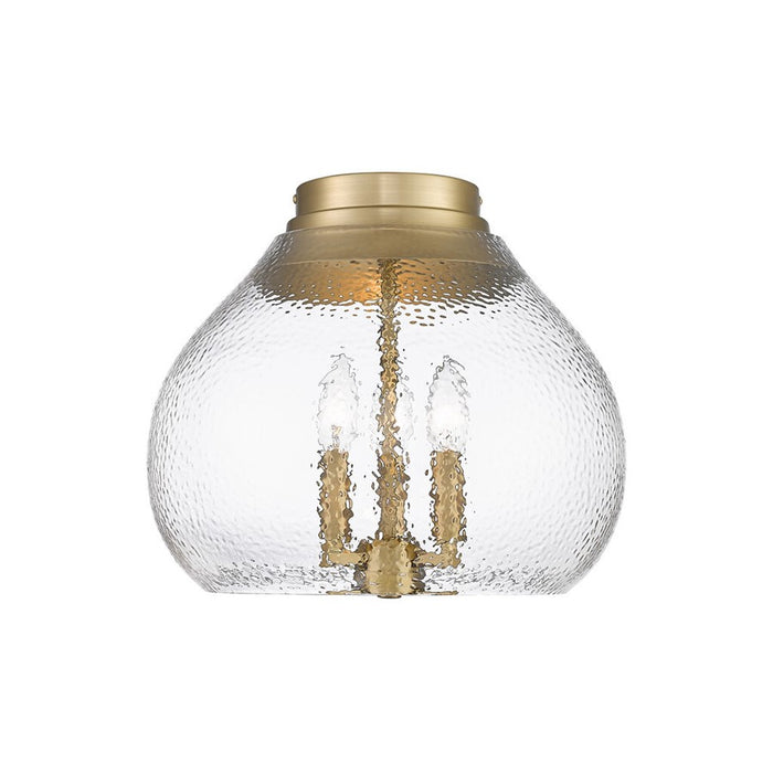 Golden Ariella 3-Lt Semi-Flush, Champagne Bronze/Clear Glass
