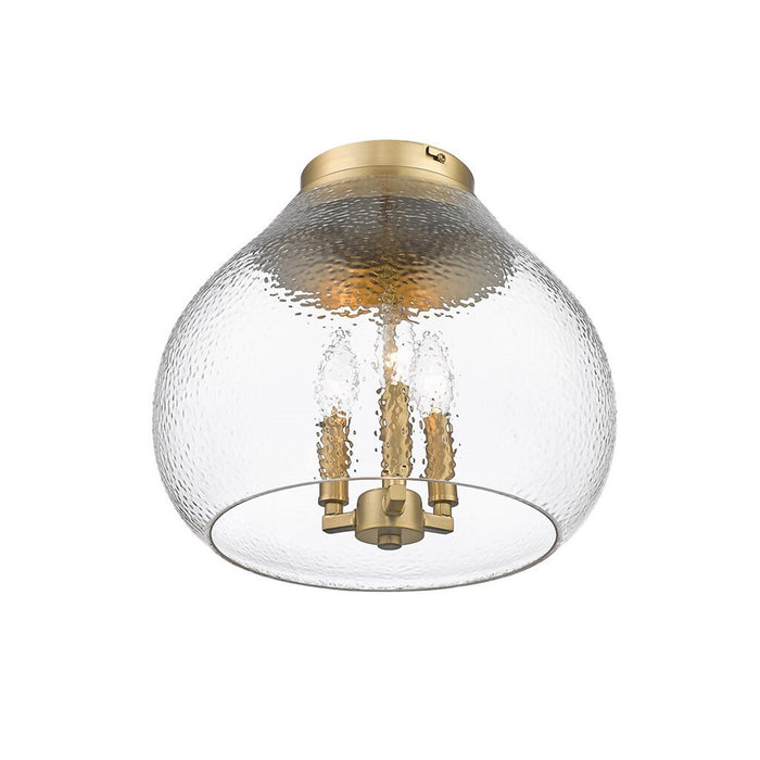 Golden Ariella 3-Lt Semi-Flush, Champagne Bronze/Clear Glass