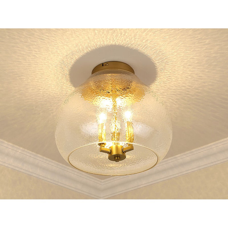 Golden Ariella 3-Lt Semi-Flush, Champagne Bronze/Clear Glass