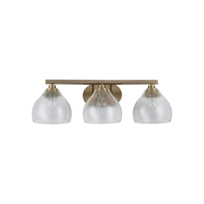 Golden Ariella 3-Lt Vanity Light, Champagne Bronze/Clear Glass