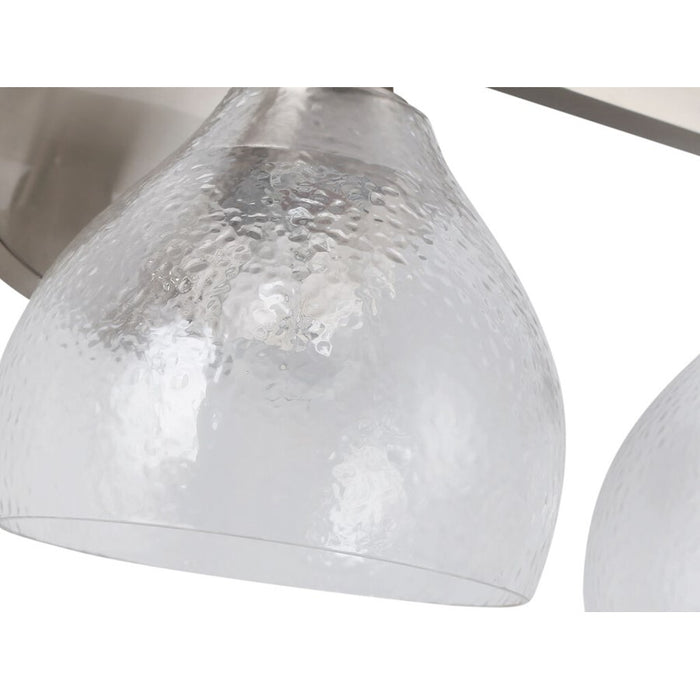 Golden Ariella 3-Lt Vanity Lt, Pewter/Hammered Clear Glass