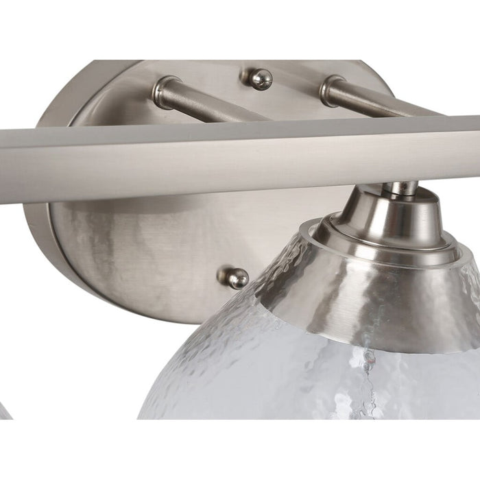 Golden Ariella 3-Lt Vanity Lt, Pewter/Hammered Clear Glass