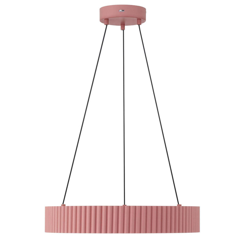 Golden Lighting Sashay 20in Integrated LED Pendant | Modern Blush Fluted Acrylic | Kitchen Island & Dining Room | Model 1146-20 BL
