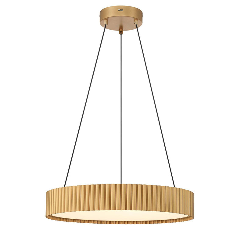 Golden Lighting Sashay 20in 1-Light Pendant | Modern Honey Gold and Acrylic Drum | Kitchen Island & Dining Room | Model 1146-20 HY