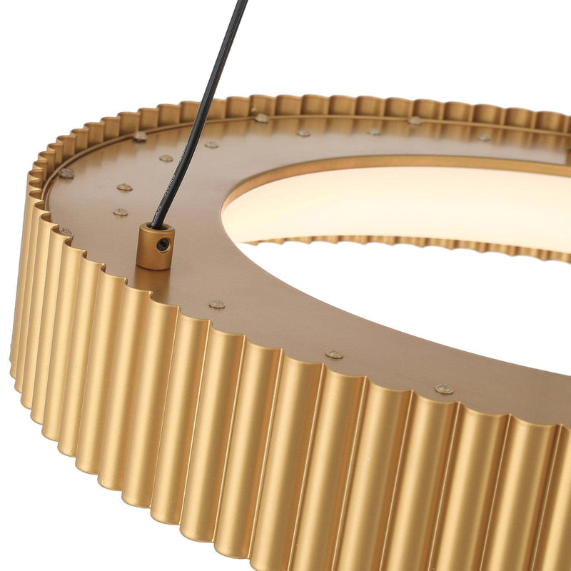 Golden Lighting Sashay 20in 1-Light Pendant | Modern Honey Gold and Acrylic Drum | Kitchen Island & Dining Room | Model 1146-20 HY
