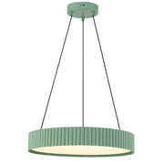 Golden Lighting Sashay 20in LED Pendant | Modern Pistachio Fluted Drum | Kitchen Island & Dining Room | 19.75 x 19.75 x 4 in | Model 1146-20 PI