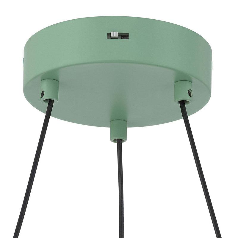 Golden Lighting Sashay 20in LED Pendant | Modern Pistachio Fluted Drum | Kitchen Island & Dining Room | 19.75 x 19.75 x 4 in | Model 1146-20 PI