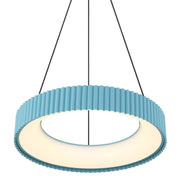 Golden Lighting Sashay 20in Integrated LED Pendant | Modern Sky Blue Acrylic and Steel | Kitchen Island & Dining Room | Model 1146-20 SB