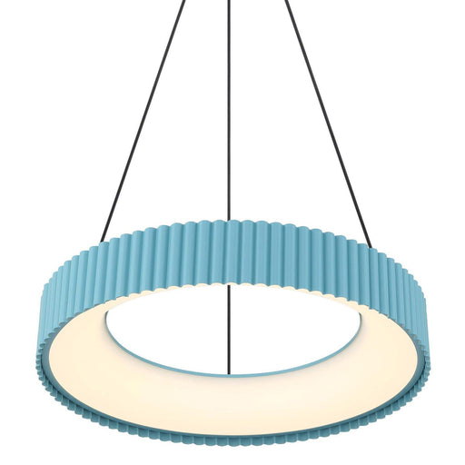 Golden Lighting Sashay 20in Integrated LED Pendant | Modern Sky Blue Acrylic and Steel | Kitchen Island & Dining Room | Model 1146-20 SB