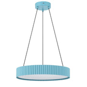 Golden Lighting Sashay 20in Integrated LED Pendant | Modern Sky Blue Acrylic and Steel | Kitchen Island & Dining Room | Model 1146-20 SB