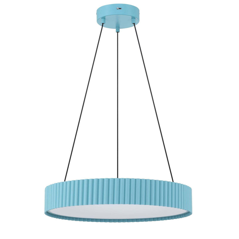 Golden Lighting Sashay 20in Integrated LED Pendant | Modern Sky Blue Acrylic and Steel | Kitchen Island & Dining Room | Model 1146-20 SB