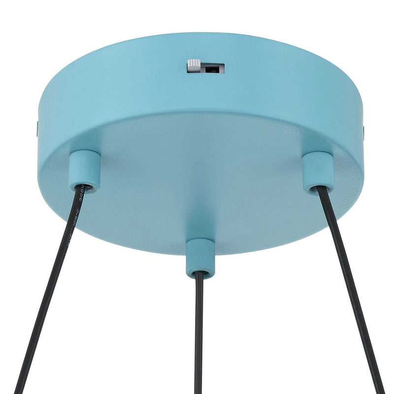 Golden Lighting Sashay 20in Integrated LED Pendant | Modern Sky Blue Acrylic and Steel | Kitchen Island & Dining Room | Model 1146-20 SB