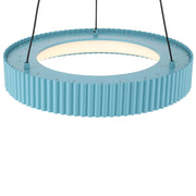 Golden Lighting Sashay 20in Integrated LED Pendant | Modern Sky Blue Acrylic and Steel | Kitchen Island & Dining Room | Model 1146-20 SB