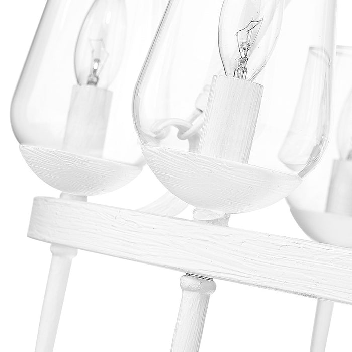 Golden Lighting Regent 6 Light Chandelier, White Plaster/Clear