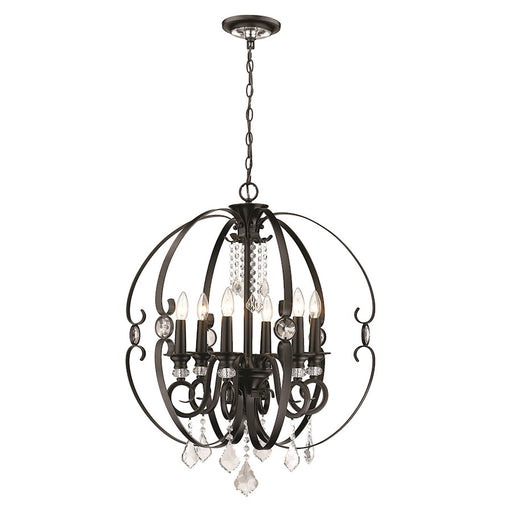 Golden Lighting Ella 6 Light Chandelier, Matte Black