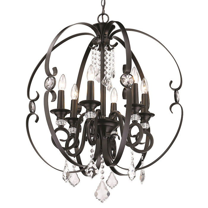 Golden Lighting Ella 6 Light Chandelier, Matte Black
