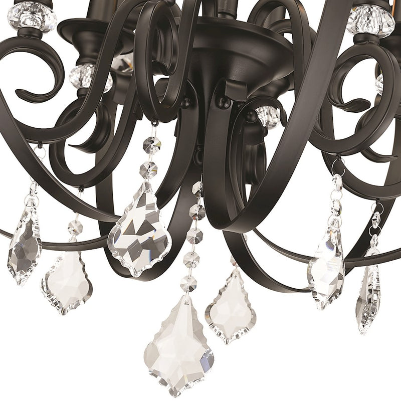 Golden Lighting Ella 6 Light Chandelier, Matte Black
