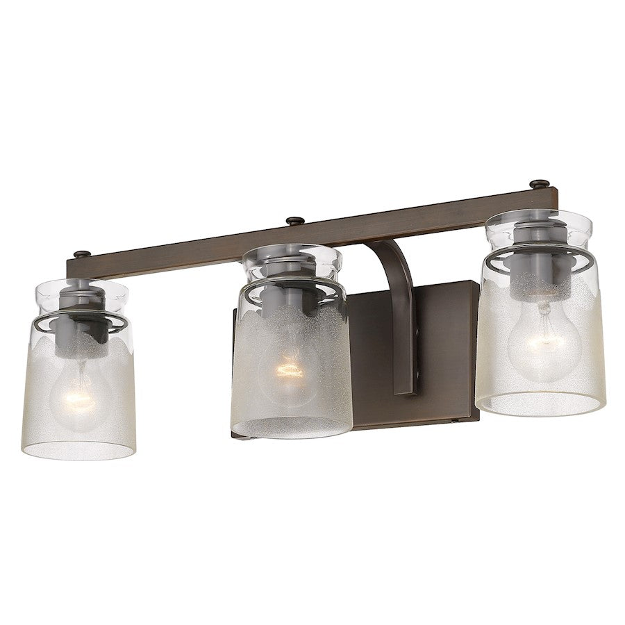 Golden Lighting Travers 3 Light Bath Vanity, Rubbed Bronze