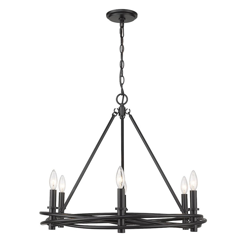 Golden Lighting Weaver 6 Light Chandelier, Matte Black
