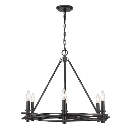 Golden Lighting Weaver 6 Light Chandelier, Matte Black