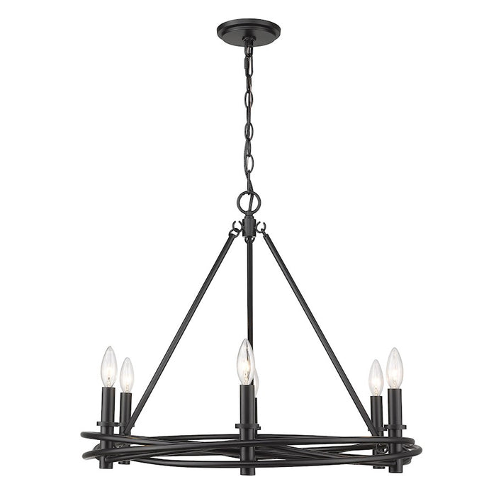 Golden Lighting Weaver 6 Light Chandelier, Matte Black