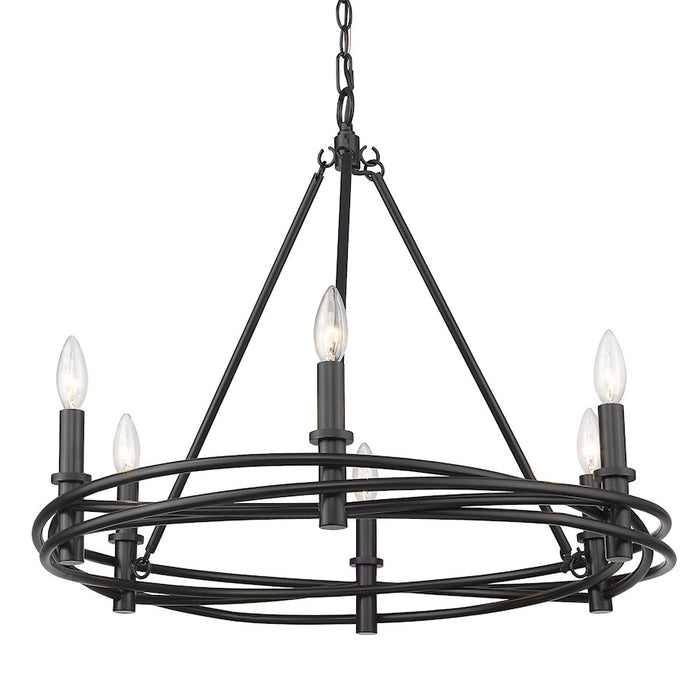 Golden Lighting Weaver 6 Light Chandelier, Matte Black