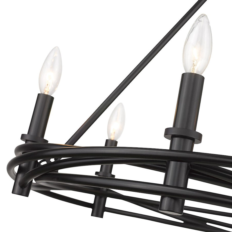 Golden Lighting Weaver 6 Light Chandelier, Matte Black