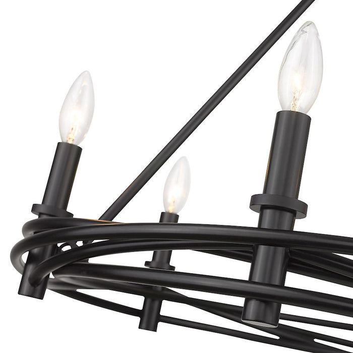 Golden Lighting Weaver 6 Light Chandelier, Matte Black