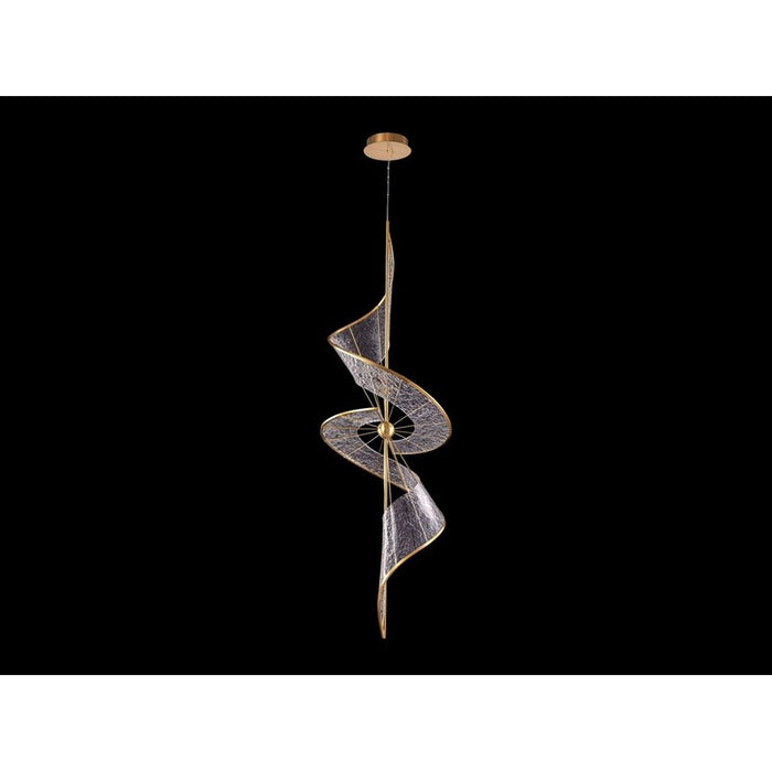 Golden Lighting Aurora LED Large Pendant, Brushed Champagne/No Shade