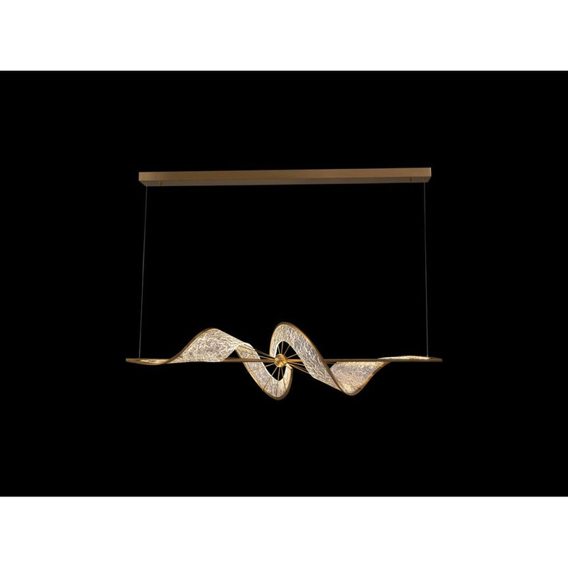 Golden Aurora LED Linear Pendant, Brushed Champagne/No Shade