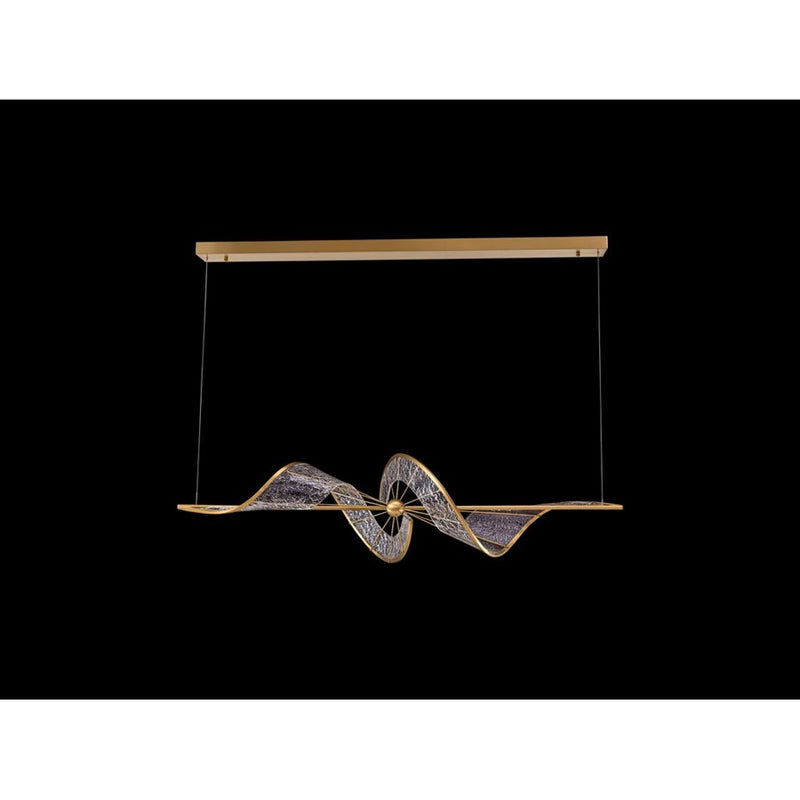 Golden Aurora LED Linear Pendant, Brushed Champagne/No Shade