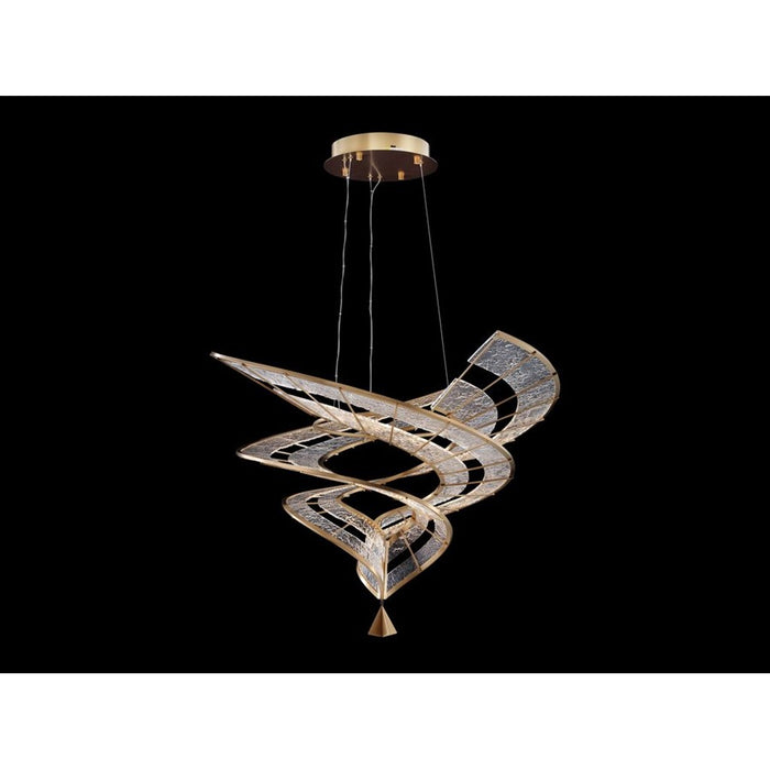 Golden Aurora LED Medium Pendant, Brushed Champagne/No Shade