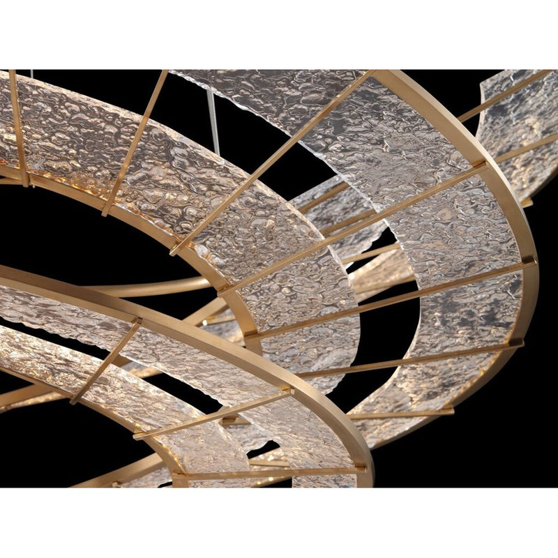 Golden Aurora LED Medium Pendant, Brushed Champagne/No Shade