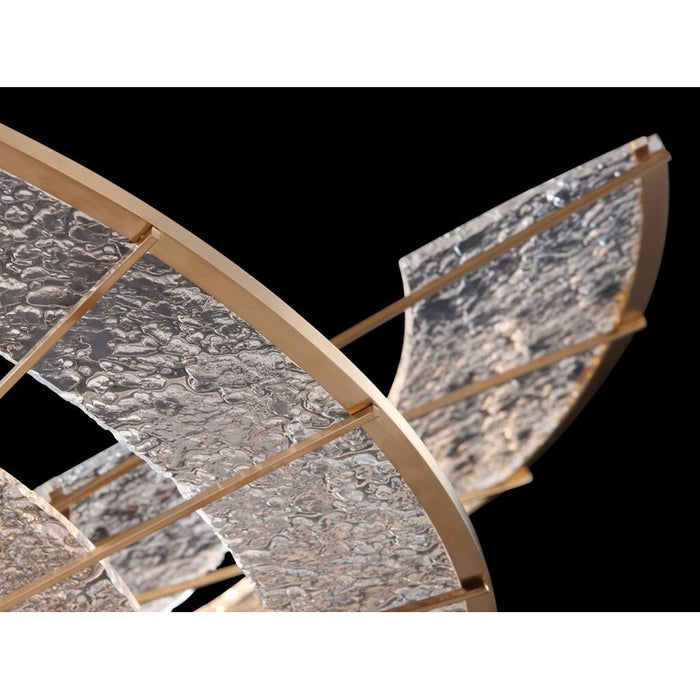 Golden Aurora LED Medium Pendant, Brushed Champagne/No Shade