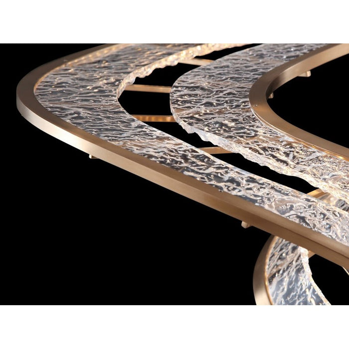 Golden Aurora LED Medium Pendant, Brushed Champagne/No Shade