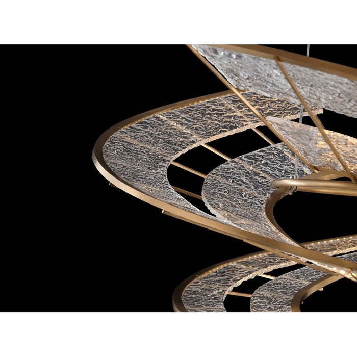 Golden Aurora LED Medium Pendant, Brushed Champagne/No Shade