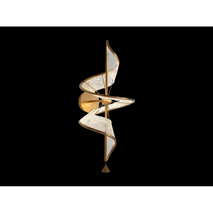 Golden Aurora 1 Light Wall Sconce, Brushed Champagne/No Shade