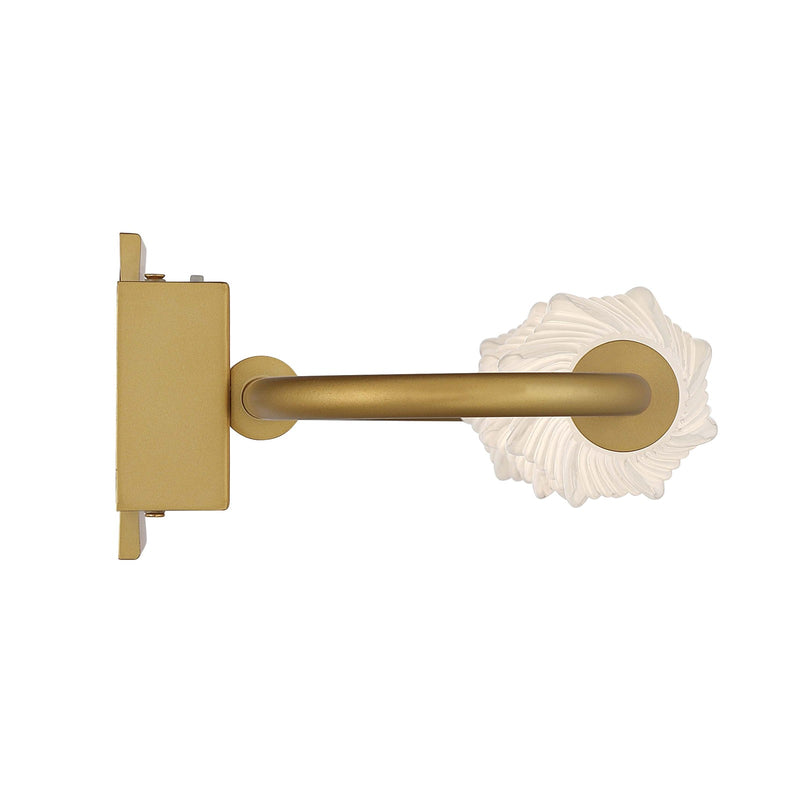 Golden Lighting Geode 21in 3-Light Outdoor Wall Light | Modern Satin Brushed Gold and Fluted Striped Glass | Entryway | Model 1517-OWL3 SBG-FST