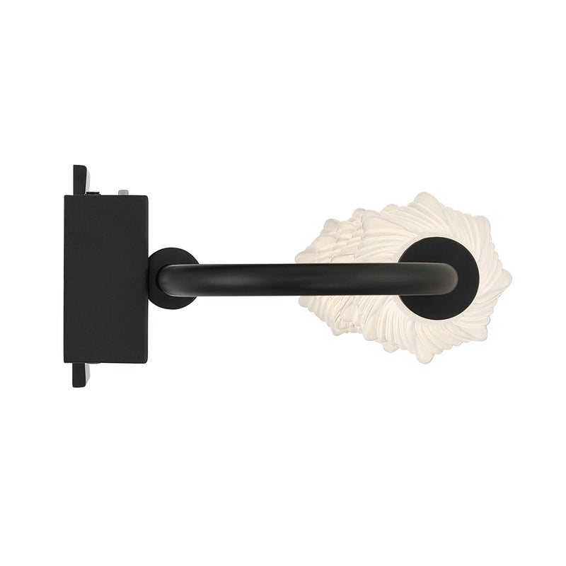 Golden Lighting Geode 32in LED Outdoor Wall Light | Modern Matte Black and Fluted Striped Glass | Front Door & Patio | Model 1517-OWL5 BLK-FST
