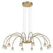 Golden Lighting Vario 37in 12-Light LED Chandelier | Modern Titanium Gold and Clear Acrylic Rose | Dining Room & Foyer | Model 1573-12 TG-B