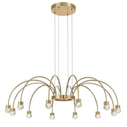 Golden Lighting Vario 37in 12-Light LED Chandelier | Modern Titanium Gold and Clear Cut Crystal | Dining Room & Foyer | Model 1573-12 TG-C