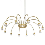 Golden Lighting Vario 37in 12-Light LED Chandelier | Modern Titanium Gold and Clear Cut Crystal | Dining Room & Foyer | Model 1573-12 TG-C