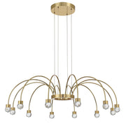 Golden Lighting Vario 37in 12-Light LED Chandelier | Modern Titanium Gold and Clear Cut Crystal | Dining Room & Foyer | Model 1573-12 TG-C