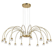 Golden Lighting Vario 47in 16-Light LED Chandelier | Modern Titanium Gold and Clear Acrylic Rose | Dining Room & Foyer | Model 1573-16 TG-B