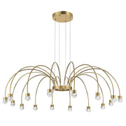 Golden Lighting Vario 47in 16-Light LED Chandelier | Modern Titanium Gold and Cut Crystal | Dining Room & Foyer | 47 x 47 x 14 in | Model 1573-16 TG-C