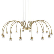 Golden Lighting Vario 47in 16-Light LED Chandelier | Modern Titanium Gold and Cut Crystal | Dining Room & Foyer | 47 x 47 x 14 in | Model 1573-16 TG-C