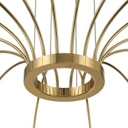 Golden Lighting Vario 47in 16-Light LED Chandelier | Modern Titanium Gold and Cut Crystal | Dining Room & Foyer | 47 x 47 x 14 in | Model 1573-16 TG-C