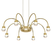 Golden Lighting Vario 25in 8-Light LED Chandelier | Modern Titanium Gold and Clear Glass Globe | Dining Room & Foyer | Model 1573-8 TG-A