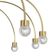 Golden Lighting Vario 25in 8-Light LED Chandelier | Modern Titanium Gold and Clear Glass Globe | Dining Room & Foyer | Model 1573-8 TG-A